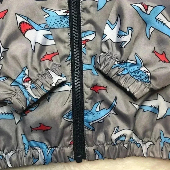 Pekkle Shark Jacket Grey & Blue Size 3T - Picture 2 of 16